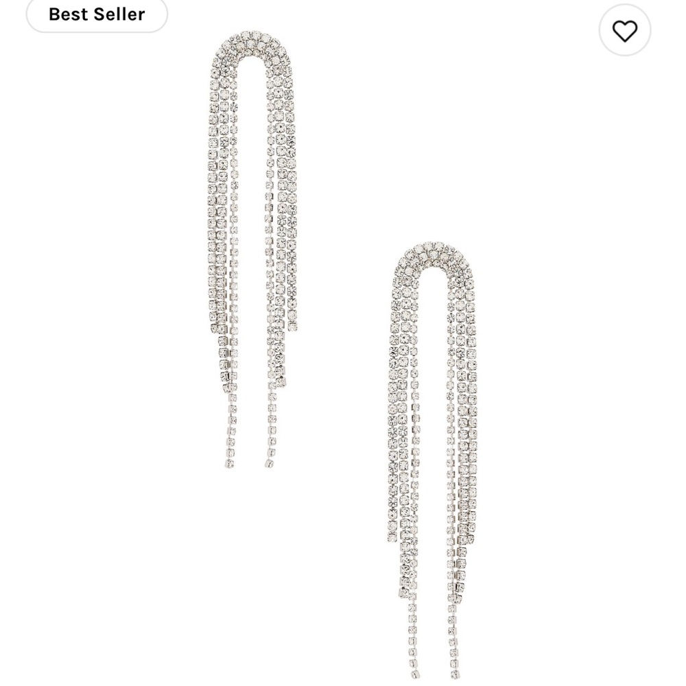 Elegant Silver rhinestone drop earrings